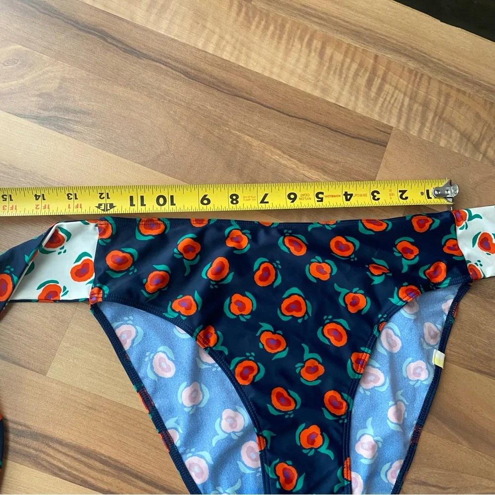 Summerslat The Tie Belt High Leg Mid Rise Bottom ‎ Poppies in Deep Sea